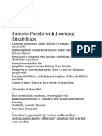 Famous People With Learning Disabilities