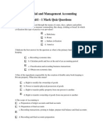 Question Bank of Financial and Management Accounting - 1mark