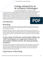 Brand Strategy Adopted by An Automobile Company Volkswagen