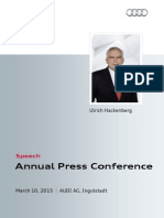 Ulrich Hackenberg - Annual Press Conference 2015