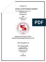 Role and Importance of Sub-Delegated Legislation: A Project On