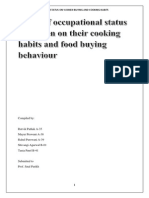 Effect of Occupational Status of Women On Their Cooking Habits and Food Buying Behaviour