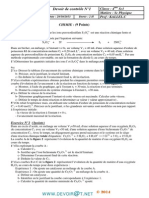 Devoir de Contrôle N°1 Avec Correction - Sciences Physiques - Bac Sciences Exp (2013-2014) MR Kallel Chiheb PDF