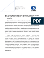 Concepto de Libertad e Igualdad en Mill y Rousseau