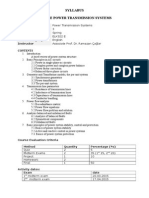 Syllabus ELK322E Power Transmission Systems Ramazan 2015