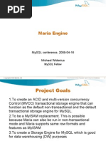 Architecture of Maria A New Storage Engine With A Transactional Design Presentation