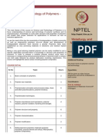 Nptel: Science and Technology of Polymers - Video Course