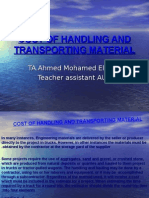 Cost of Handling and Transporting Material