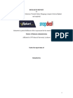 The Study of Customer Behaviour Towards Online Shopping (Compare Between Flipkart and Snapdeal)