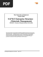 SAP R/3 Enterprise Structure (Materials Management) : The University of Tennessee Project IRIS