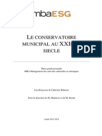 Thèse Professionnelle MBA Spécialisé MBA Management Des Activités Culturelles Et Artistiques