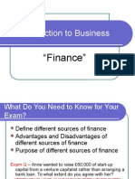 Sources of Finance