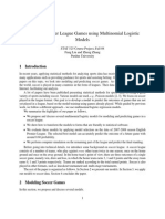 Predicting Soccer League Games Using Multinomial Logistic Models