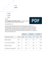 Competitive Profile Matrix