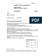 Fairfield Methodist - 11 Prelims - A Maths - Paper 1