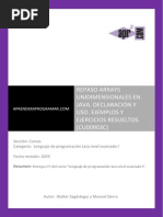 Guia N°1 - Ejercicios Con Arrays Unidimensionales en Java