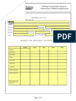 Insurnace Individual & Family Form