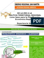 De La ZEE A La Política Territorial Regional Como Base para La Planificación Económica Regional - Experiencia San Martin