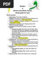 Weather Study Guide Earth Science