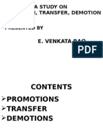 A Study On Promotion, Transfer, Demotion: E. Venkata Rao