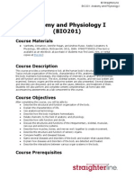 Anatomy and Physiology I (BIO201) Course Materials