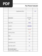 Kiln Pre Heater Fan Power Calculation