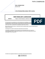 MARK SCHEME For The October/November 2014 Series: Cambridge International Examinations