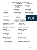 Level Ii Formula Sheet - Ultrasonics