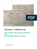 How To Make A Bi Toroid Transformer and Exceed 100 Efficiency by Thane C Heins PD Inc