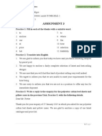 Assignment 3: Commercial Correspondence Unit 3: Enquiries and Replies