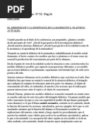 El Aprendizaje y La Enseñanza de La Matemática .Planteos Actuales - Delia Lerner