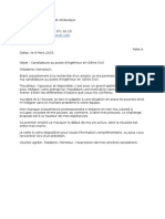 Lettre de Candidature Pnud