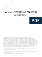 Registration As An Apec Architect