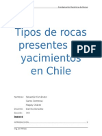 Tipos de Rocas Presentes en Yacimientos en Chile