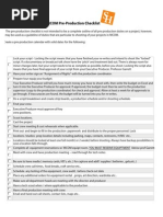 MCOM - Preproduction Checklist