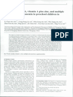 Effects of Vitamin A, Vitamin A Plus Zinc, and Multiple Micronutrients On Anemia in Preschool Children in Chongqing, China