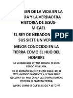 El Origen de La Vida en La Tierra Antes de La Primera y Segunda Parte de La Vida de Jesus PDF