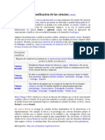 Clasificación de Las Ciencias