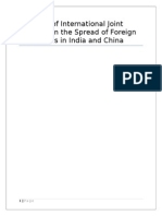 The Role of International Joint Ventures in The Spread of Foreign Companies in India and China