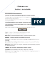 Us Govt Module 1 Study Guide