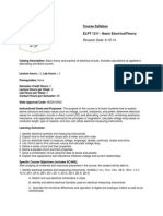 Course Syllabus Elpt 1311 - Basic Electricaltheory: Revision Date: 8-18-14