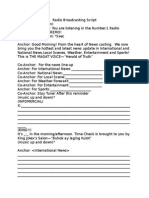 Radio Broadcasting Script