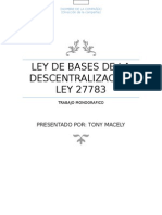 Ley de Bases de La Descentralizacion Ley 27783 Trabajo