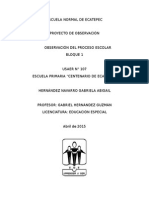 Proyecto de Observación para La Práctica de Observación en El USAER 107