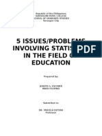 5 Issues/Problems Involving Statistics in The Field of Education