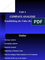 Unit 4 Company Analysis: Establishing The Value Benchmark