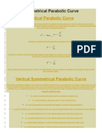 Symmetrical Parabolic Curve