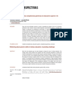 Reflexiones en Torno A Las Competencias Genéricas en Educación Superior: Un Desafío Pendiente