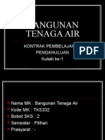 Bangunan Tenaga Air: Kontrak Pembelajaran Pendahuluan Kuliah Ke-1