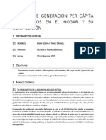 Informe de Generación Per Capita de Residuos en El Hogar y Su Composición